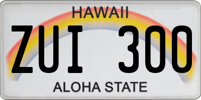 HI license plate ZUI300