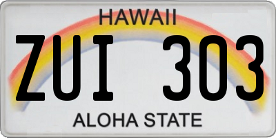 HI license plate ZUI303
