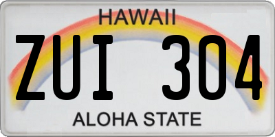 HI license plate ZUI304