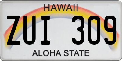 HI license plate ZUI309