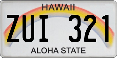 HI license plate ZUI321