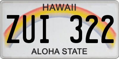 HI license plate ZUI322
