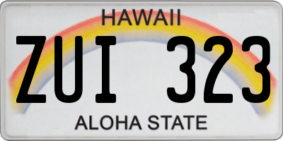 HI license plate ZUI323