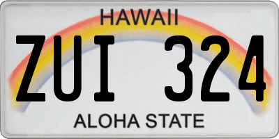 HI license plate ZUI324