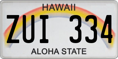 HI license plate ZUI334