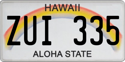 HI license plate ZUI335