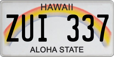 HI license plate ZUI337