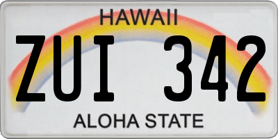 HI license plate ZUI342