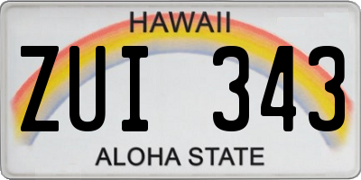 HI license plate ZUI343