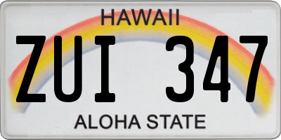 HI license plate ZUI347