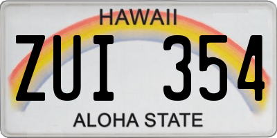 HI license plate ZUI354