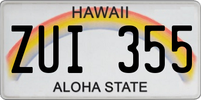 HI license plate ZUI355