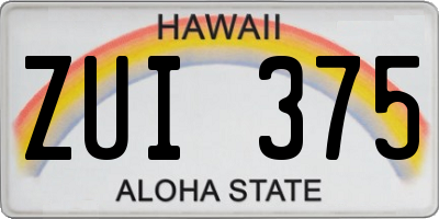 HI license plate ZUI375