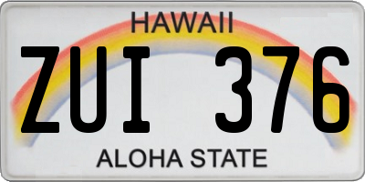 HI license plate ZUI376