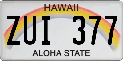 HI license plate ZUI377