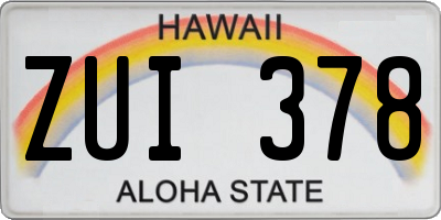 HI license plate ZUI378