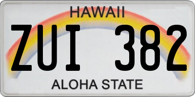 HI license plate ZUI382