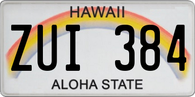 HI license plate ZUI384
