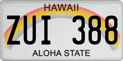 HI license plate ZUI388