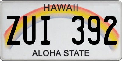 HI license plate ZUI392