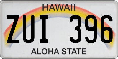HI license plate ZUI396