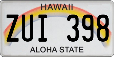 HI license plate ZUI398
