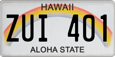 HI license plate ZUI401