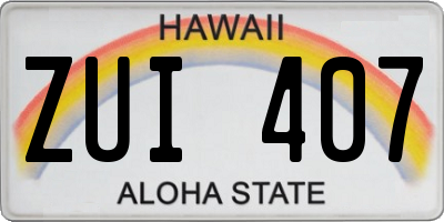 HI license plate ZUI407