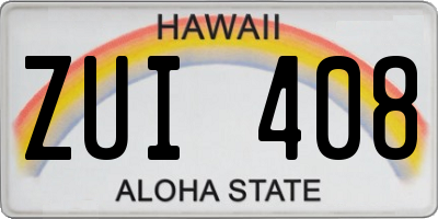 HI license plate ZUI408