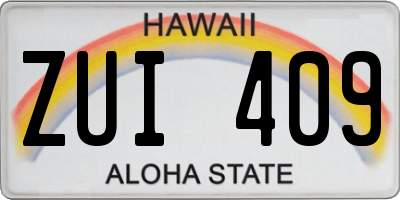 HI license plate ZUI409