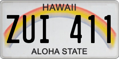 HI license plate ZUI411