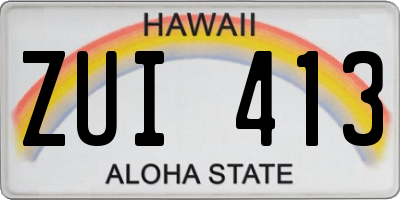 HI license plate ZUI413