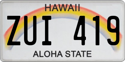 HI license plate ZUI419