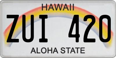 HI license plate ZUI420