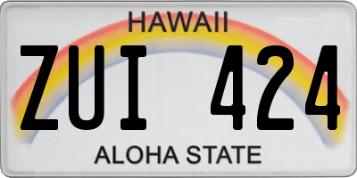 HI license plate ZUI424