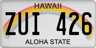 HI license plate ZUI426