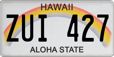 HI license plate ZUI427
