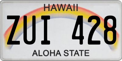 HI license plate ZUI428
