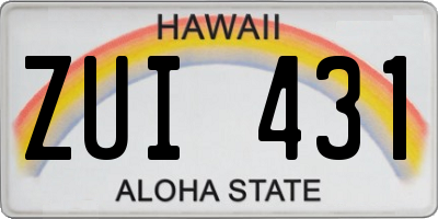 HI license plate ZUI431