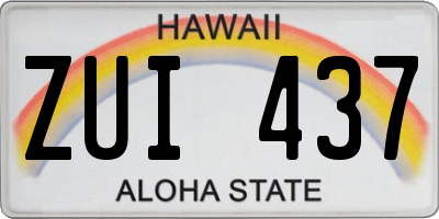 HI license plate ZUI437