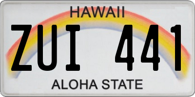 HI license plate ZUI441