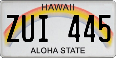 HI license plate ZUI445