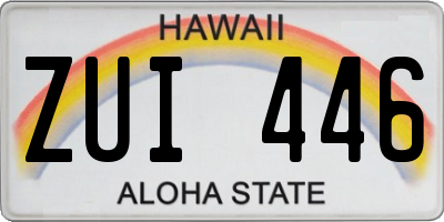 HI license plate ZUI446