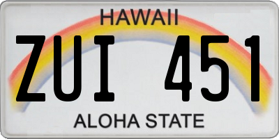 HI license plate ZUI451