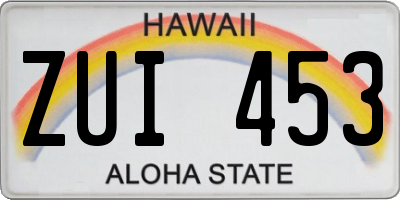 HI license plate ZUI453