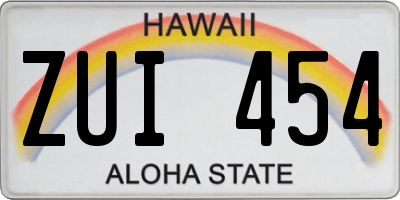 HI license plate ZUI454