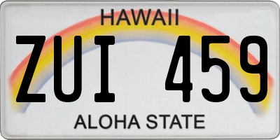 HI license plate ZUI459