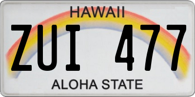 HI license plate ZUI477