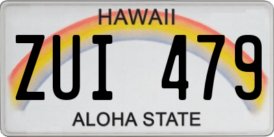 HI license plate ZUI479