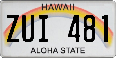 HI license plate ZUI481